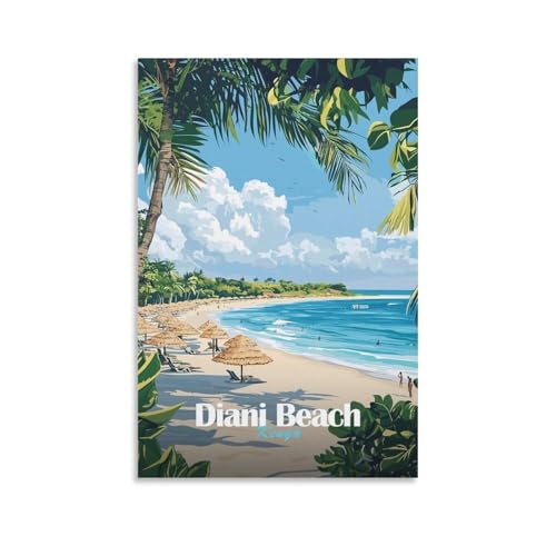 Impression sur toile Diani Beach Kenya 50x75 cm décoration murale