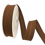 TEXTEX = 40 mm Breites Schrägband. 50% Baumwolle und 50% Polyester. Stück von 10m - (Braun)