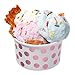 Juvale Disposable Paper Ice Cream Cups - 8 oz, 50 Pack, Rose Gold Polka Dot - Dessert & Snack Cups - Polka Dot Paper Bowls