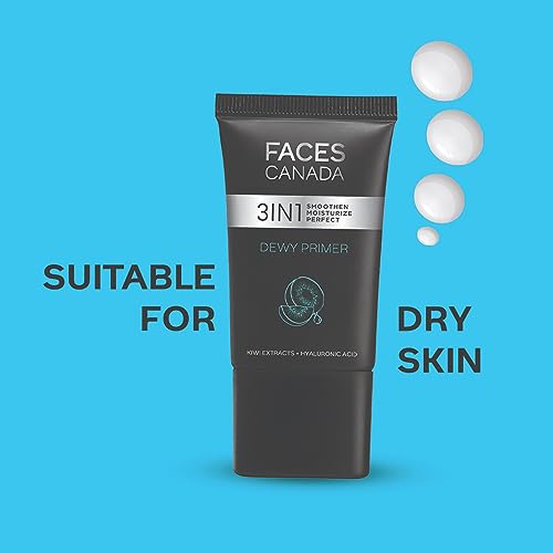 Image of FACES CANADA Dewy Primer, 30g | Blurs Imperfections | Flawless Dewy Base | Lightweight Hydrating Creamy Texture | Smoothens & Moisturizes Skin | Hyaluronic Acid, Vitamin C & E | No Alcohol & Parabens