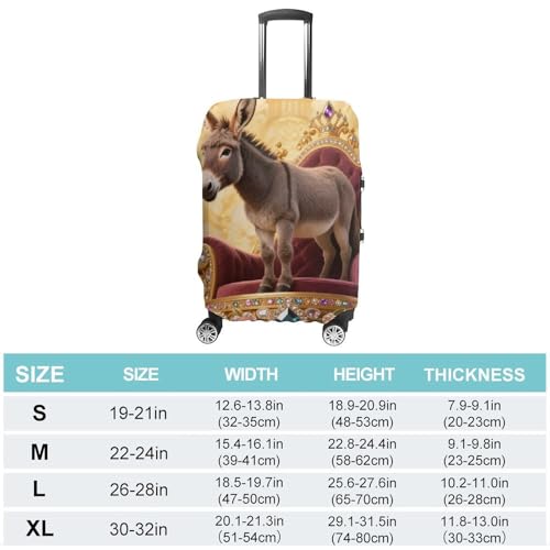Donkey on Gem Throne Elastic Luggage Cover Suitcase Protector for 19-32 Inch Suitcases | Universal Stretchable Travel Bag Cover | Anti-Scratch, Washable with Zipper Closure M2