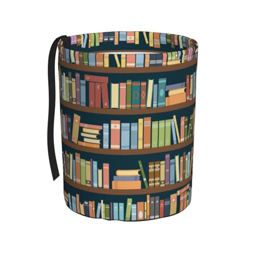 Image of Car Garbage Bag Bookshelves Full of Books Mini Car Trash Bin Portable Collapsible Waterproof Rubbish Bag for Car Accessories Back Front Seat Cup Holder