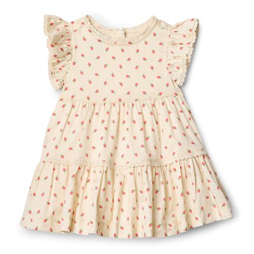 Image of Amazon Essentials x Sofia Grainge Toddler and Baby Girls' Woven Ruffle Sleeve Dress