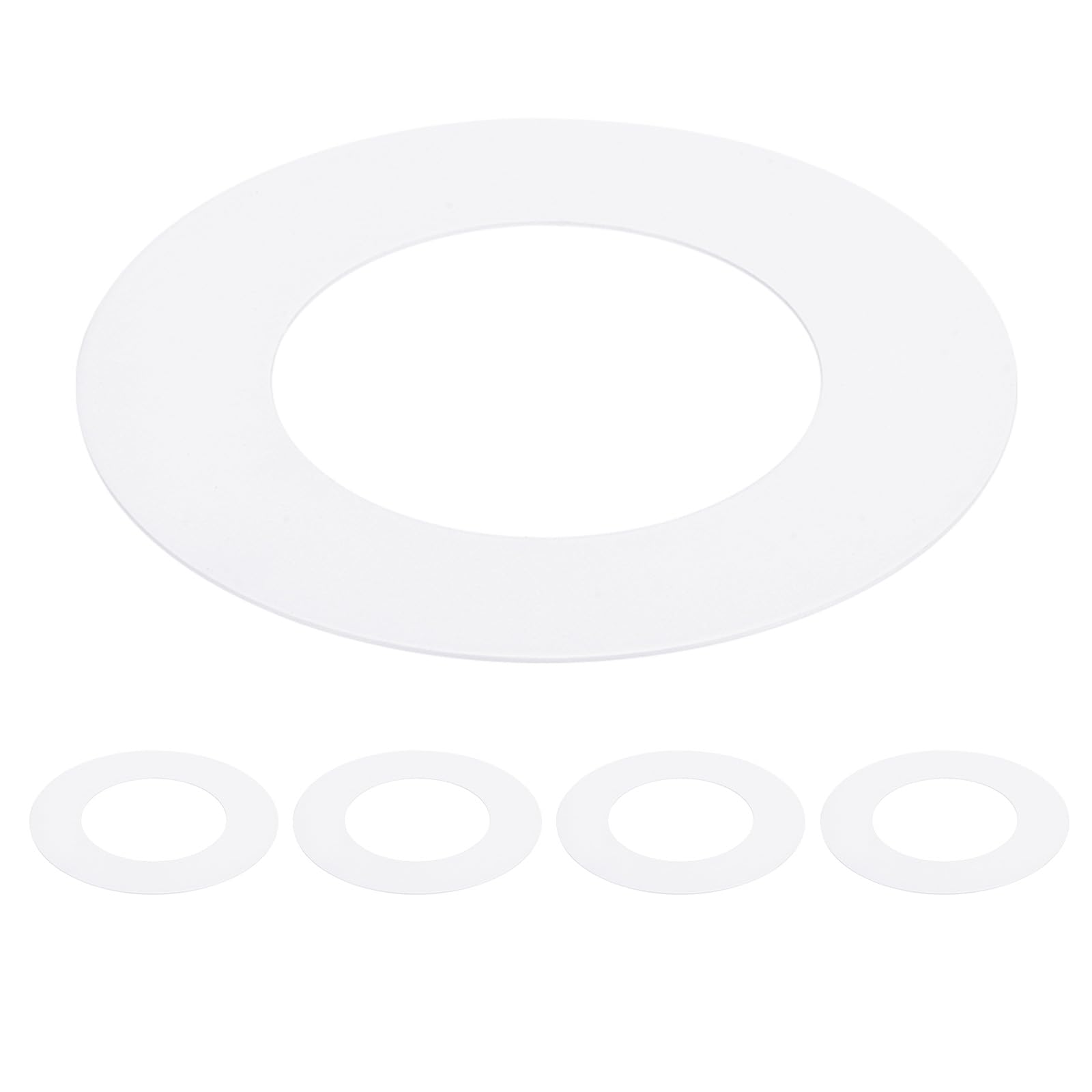 Awclub White Goof Trim Ring for 5 Inch Recessed Cans Downlights for Ceiling Light Fixtures, 5 Pack 5.9-Inch Inner Diameter, 8-Inch Outer Diameter, Steel Construction