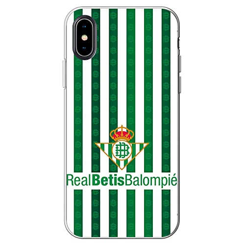 Movilshop Funda para [ iPhone X ] Real Betis Balompié [Escudo Clásico Degradado] Licencia Oficial de Silicona Flexible Transparente Carcasa...