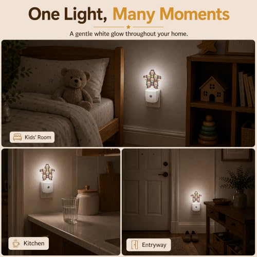 Image of Star Night Light with Dusk to Dawn Sensor, Funny Skull Plug in Night Light for Kids Bedroom Nursery, Soft Warm Glow Lamp for Hallway Bathroom Energy Saving