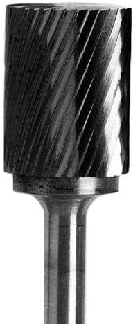 Cyl Shape Single Cut T/C Burr (1/2" Dia, 1" L Cut, 6" L Shank)