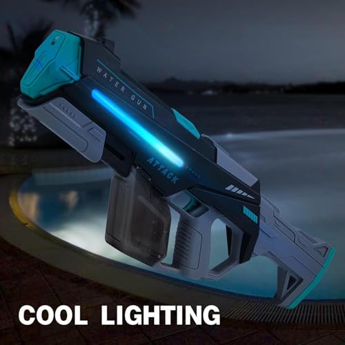 Image of VikriDA 2 in 1 (Manual /Automatic) Electric Water Blaster Gun for Holi, Auto Suction Water| Free Extra Battery| Water Guns for Adults, Automatic Water Gun with Lights & 32Ft Range - Multicolor