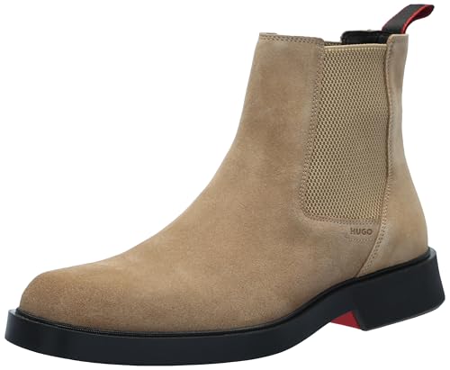 HUGO Men's Brushed Suede Slip on Chelsea Boot