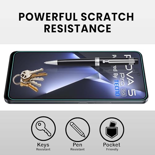 Image of ArmourPro Military Grade Gorilla Tempered Glass Screen Protector for Tecno Pova 5 Pro (6.78 Inch) With Easy Installation Kit| Edge-To-Edge Protector Coverage |Black