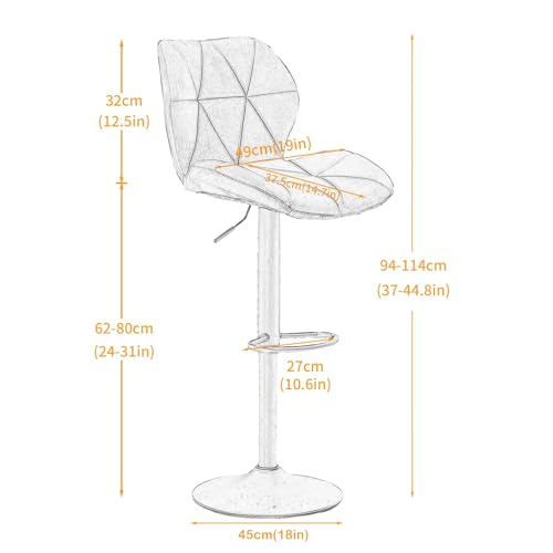 CLIPOP Set di 2 sgabelli da bar in velluto