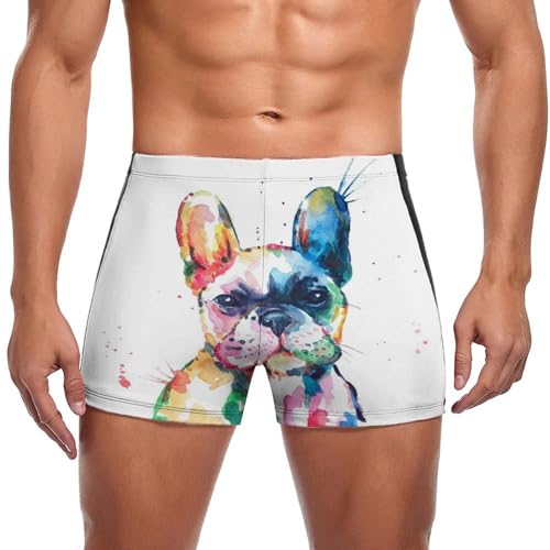 Maillot de bain slip pour homme à motif bouledogue coloré