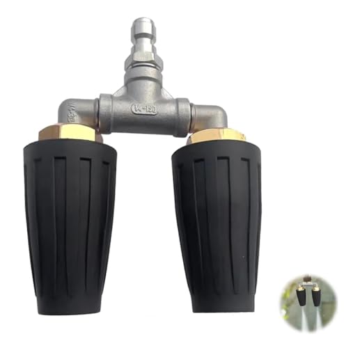 YUET Pressure Washer Accessories Rotating Dual Turbo Nozzle, 1/4 Inch 3600 PSI Rotating Spray Turbo Nozzle Gun 1/4 Quick Connect, Pressure Washer Cleaner Gun Nozzle Accessory
