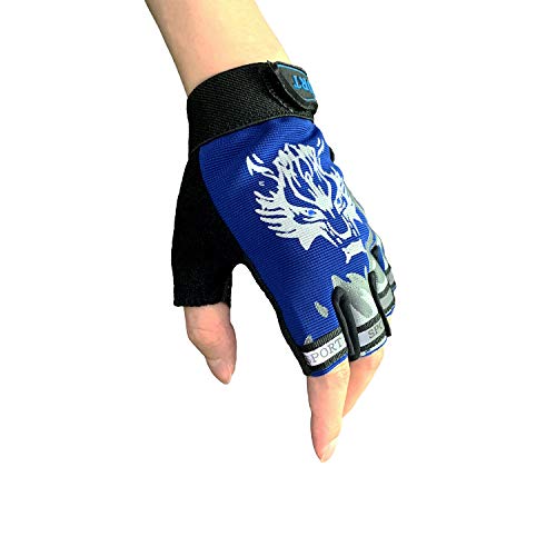 BEISIJIA Luvas de ciclismo infantis com meio dedo, luvas respiráveis, antiderrapantes, para equitaçã