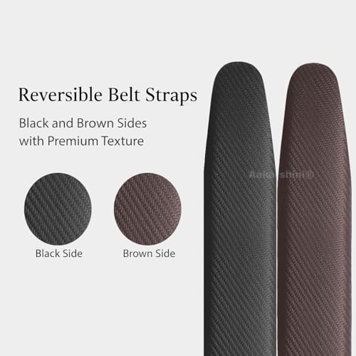Image of Genuine Italian Leather Reversible Belt Strap Only for Men | No Hole | Without Buckle | Adjustable Cut-to-Fit | Black & Brown | 1.3 Inches Wide