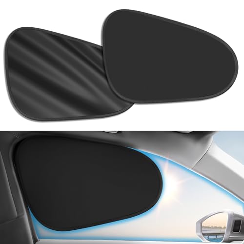 DIZA100 Sonnenschutz Auto für Frontfenster 2 Stück - ZERTIFIZIERTER UPF50+ UV Schutz Schwarz - Sonnenblende Auto Universelle Größe