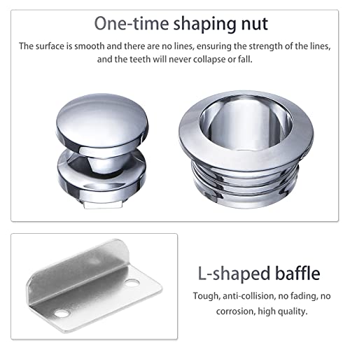 6 Stück Schloss für Wohnwagen, Druckknopf für Möbel, Schubladen, RV, Yacht, Boot, Wohnwagen - ohne Schlüssel (Silber)