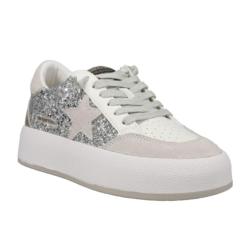 VINTAGE HAVANA Women's Ream Glitter Metallic Slip on Platform Sneaker2