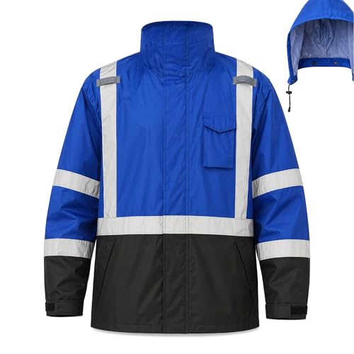 Image of SRsafety High Visibility Rain Gear, Class 3 High Visibility Work Rain Gear for Men, Construction Rain Suits