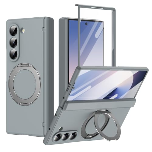 Coque Samsung Galaxy Z Fold6 magnétique avec support rotatif 360 gris