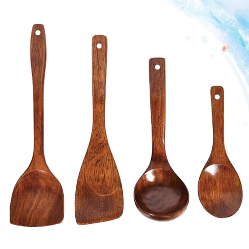 Cuchara de madera para guisos grandes con diseño resistente y secado rápido 3
