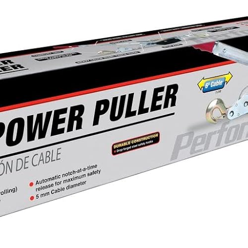 Performance Tool 50-100 Dual Gear Power Puller - 2 Ton Capacity Winch With 6' Aircraft Cable #TOP6