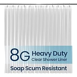 LiBa Cortina de Ducha, PEVA 8G Impermeable de Ducha/Bañera Cortina, Resistente al Moho, Fácil Secado, 183 x 183cm(72 x 72in)