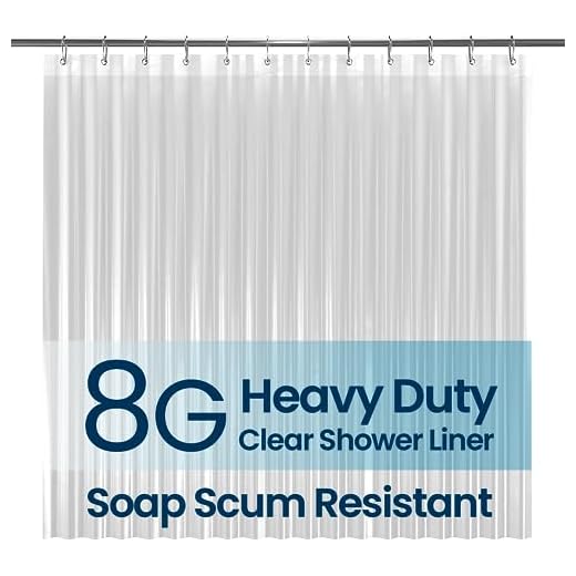 LiBa Bathroom Shower Curtain Waterproof Plastic Shower Curtain Premium PEVA Non-Toxic with Rust Proof Grommets Clear 8G Bathroom Accessories 72x72