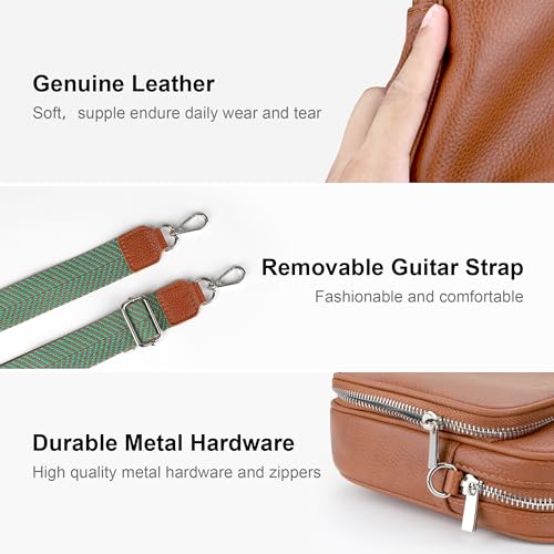 Image of befen Genuine Leather Small Crossbody Bags for Women Cross Body Bag Purses Cell Phone Purse for Travel with RFID Card Slots