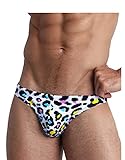 Bang Men's Swimwear - Swim Mini Brief - Low Rise Sexy Bikini Premium Swimsuit (8-BIT POP Leopard - M