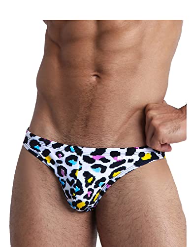 Bang Men's Swimwear - Swim Mini Brief - Low Rise Sexy Bikini Premium Swimsuit (8-Bit Pop Leopard - M) #TOP23