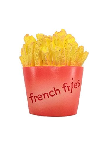 WitnyStore Tiny 2" French Fries Fried Potato Magnet - Miniature Hand Made Painted Resin 3D Fast Foods Decorative Refrigerator Fridge Magnets Magnetic Board Kitchen Décor Collectible Souvenir Gifts