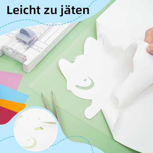 IModeur PU Plotterfolie Textil Weiß – 30,5 x 300 cm Flexfolie Plotter Textil weiß für Silhouette Cameo, Textilfolie für Kleidung, Mützen, Hosen, andere Stoffe