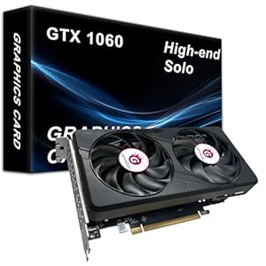 GPVHOSO GTX 1060 6GB Computer Graphics Card.GDDR5 8K 192bit HDR VR Ready, 1060 Video Cards forGaming PC, Tarjeta Gráfica Support Direct X12 PCle3.016, Dual Cooling Fans, HDMI + 2*DP Black