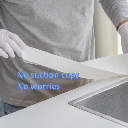 Casa Starlet, No Suction Cups, Size 20" Premium Silicone Water Splash Guard For Sink - Made In Korea (Eco White / 3 Options)) #TOP3