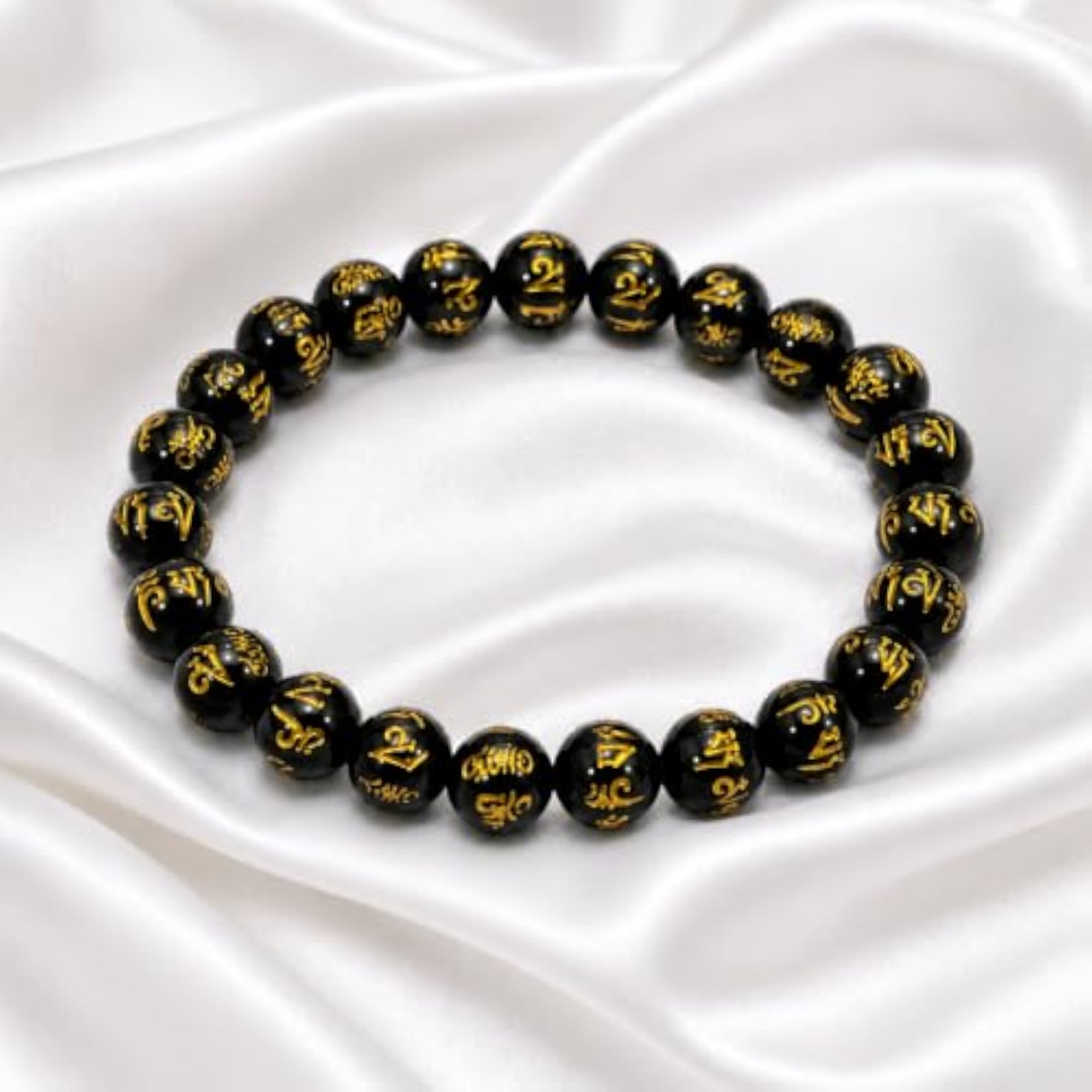 Natural Bohemian Black Stone Bracelet, Unisex Style