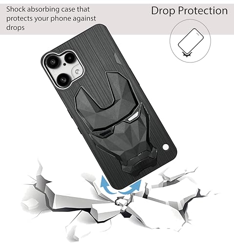 Image of NIUKIN Soft Back Case for Nothing Phone 3a Lite 5G | 3D Mask Case | Silicon TPU Shockproof Scratchproof Cover | Black