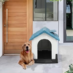   MoNiBloom-385-Inch-Dog-House-for-Large-Dogs-Outside-Insulated-Plastic-Dog-Shelter-Weather-Proof-Sturdy-Dog-Kennel-with-Elevated-Floor-and-Air-Vents-Easy-Assembly-Indoor-Outdoor-Doghouse