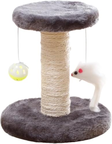 子猫 爪研ぎ ケージ取り付け キャットタワー 踏み台 小型 猫 タワー 猫パンチ付き ステップ 置き型 爪とぎ おもちゃ コンパクト 飼育ケージ サークル (グレー)