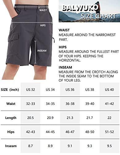Men's Quick Dry Cargo Hiking Shorts Stretchy Lightweight 5 Pockets Camping Cycling Fishing Work Shorts Dark Grey 38 #TOP5