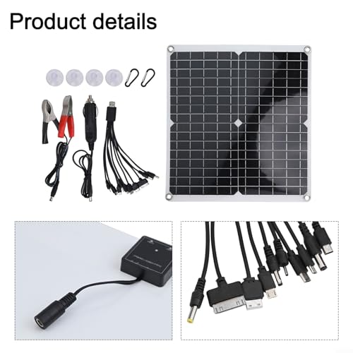 Volakebeing Solar Panel Kit, 50W 18V-22V Solar Panel Kit Monocrystalline Module PV Power,Portable Monocrystalline Silicon Solar Power Panel with Controller, Suckers, for RV Marine Boat Camping - Image 4