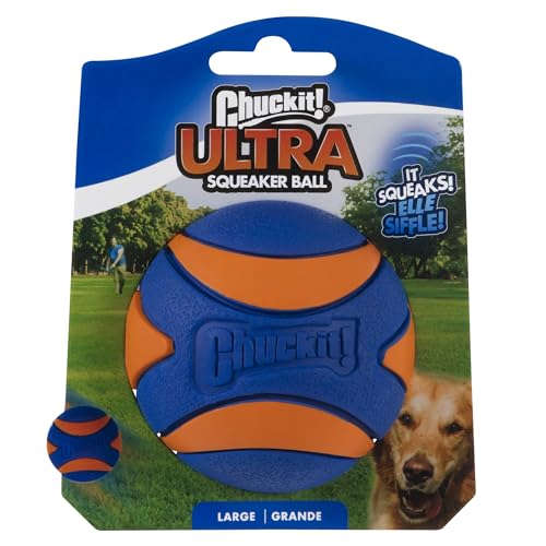 Chuckit Ultra Squeaker Ball Dog Toy Large 3 Inch 1 Pack for Large Breeds  Cucciolini Doodles Chuckit ultra squeaker ball dog toy large 3 inch 1 pack for large breeds   cucciolini doodles