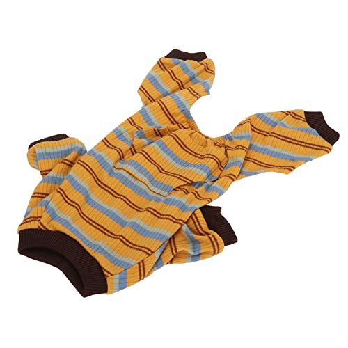 Pijama para Cachorro, Roupa de Dormir Adequada para a Pele, Suéter Listrado Quente Com Bolso para Ca