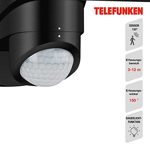 Telefunken Applique Led Da Esterni Lagos Con Sensore, Nero - 4