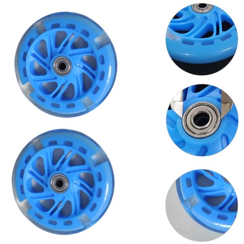 Juego de 2 ruedas de entrenamiento para bicicleta con ruedas mudas y pu brillantes, estabilizadores auxiliares con rodamientos para niños, compatibles con bicicletas de una velocidad miniatura 6