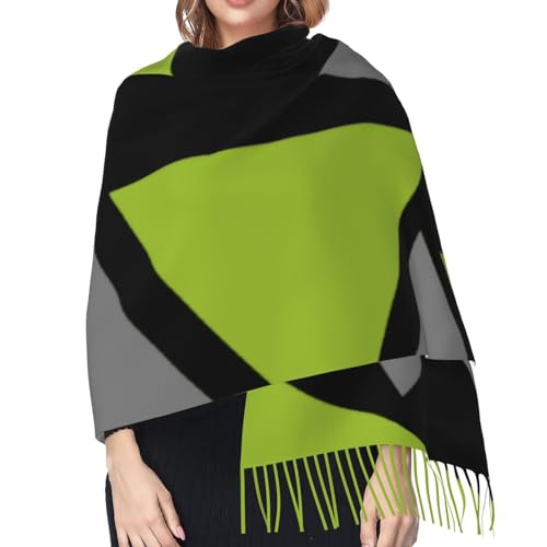 Dyale Triangles Lime Green Black Gray Cashmere Fringe Scarf Autumn And Winter Silk Scarves Are Super Soft And Warm - Fashion Accessory Ideal Gift4