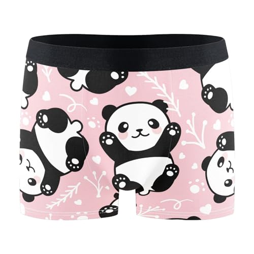linqin Niedliche Cartoon-Panda-Herren-Boxershorts, bequeme Unterwäsche, Herren-Unterwäsche, Süßer Cartoon-Panda., Medium