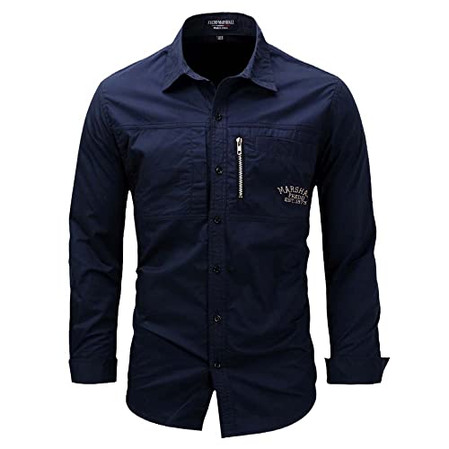 Chemise militaire tactique homme manches longues style casual chic avec poches