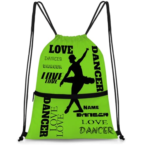 SinSenMa Custom Drawstring Gym Backpack with Wet Pocket,Personalized Beach Backpack for Swim,Travel Tote Bags,Water Resistant Shoulder Bag,Handbag for Sports Workout Climb Green