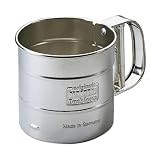 Original Kaiser Inspiration Mehl- und Puderzuckersieber 350 g, Einhand-Mehlsieb Edelstahl, Handsieb für Mehl/ Zucker/ Zimt/ Gewürzpulver, Silber